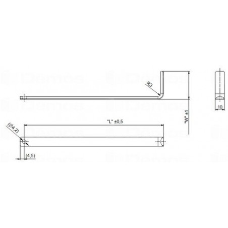 Zár  rúd 292 irattartóhoz 334mm