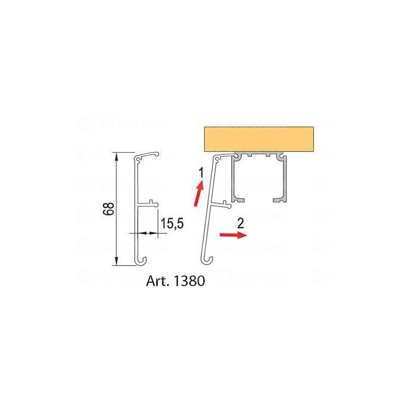 Art.1380 Felső takaró profil 2m