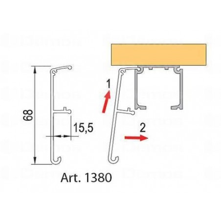 Art.1380 Felső takaró profil 3m