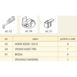 SISCO 978/974 üveg tolóajtó vasalat szett 2 ajtóhoz