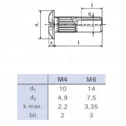 Összekötő csavar ház M6x30mm Nikkel