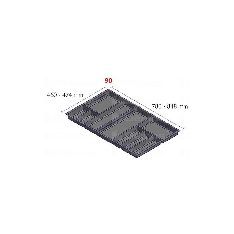 Evőeszköztartó MOVE 90 816x474mm Antracit