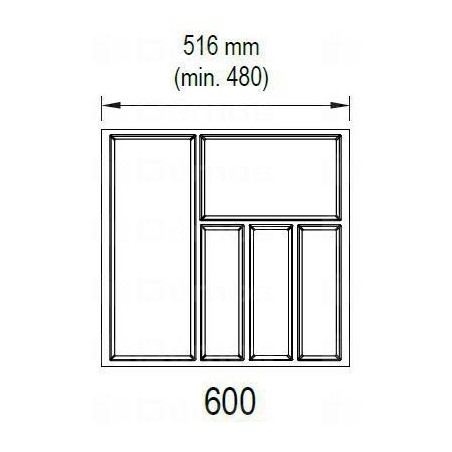 Evőeszköztartó MOVE 60 516x474mm Fehér