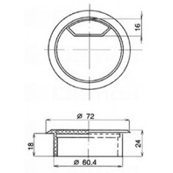 Műanyag kábelkivezető 60mm Borovi fenyő